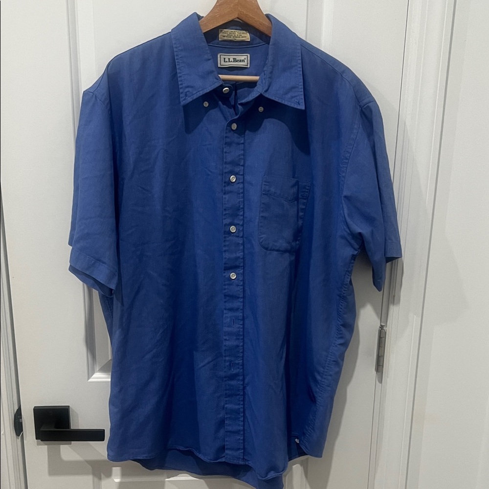 L.L. Bean Casual Short-Sleeve Button-Down Shirt Size 18 or XL